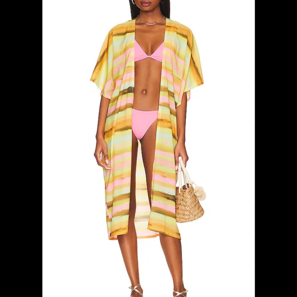Plush Sunset Multi Color Kimono - Yellow, Orange and Pink - NWT